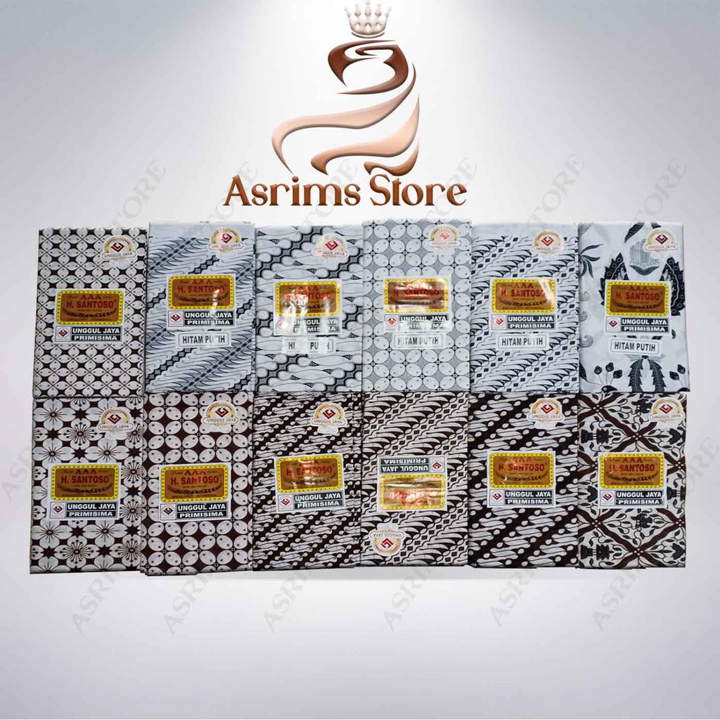 Kain Batik Jogja Jarik Batik Samping Kebat Jogjaan Hitam Putih Santoso AAA Premium Original-3