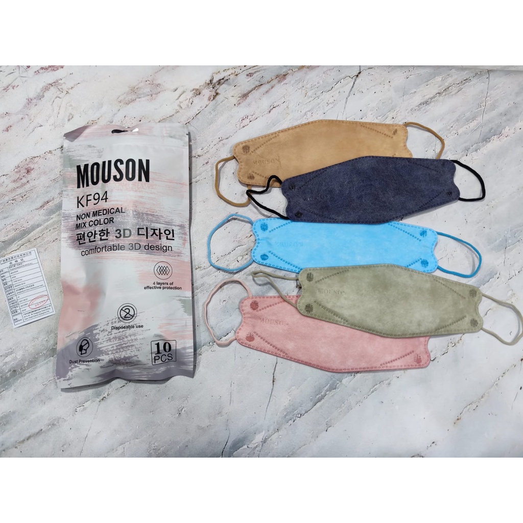 MIX 5W KF94 MOUSON EMBOS - MASKER KF94 4PLY MOUSON MIX 5 WARNA MEDICAL