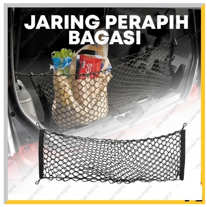 2 LAPIS JARING BAGASI MOBIL BELAKANG cargo net universal dua double