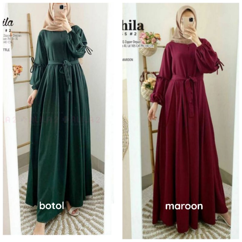 Mahila Dress 2 - LD102 / Gamis Polos ITY Crepe HQ / R.12 - 253-6028