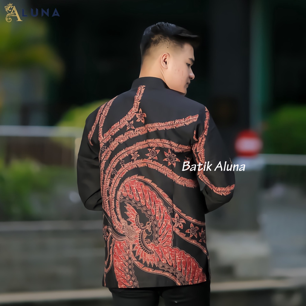 Aluna Baju Kemeja Koko Kurta Pakistan Pria Dewasa Motif Batik Baju Muslim Lengan Panjang Terbaru Good Quality Katun Premium MBA 008