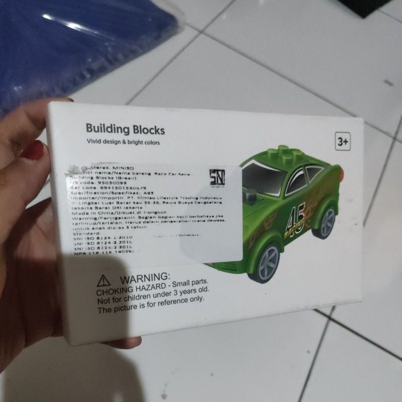 miniso building blocks series race club green mainan seperti lego mini