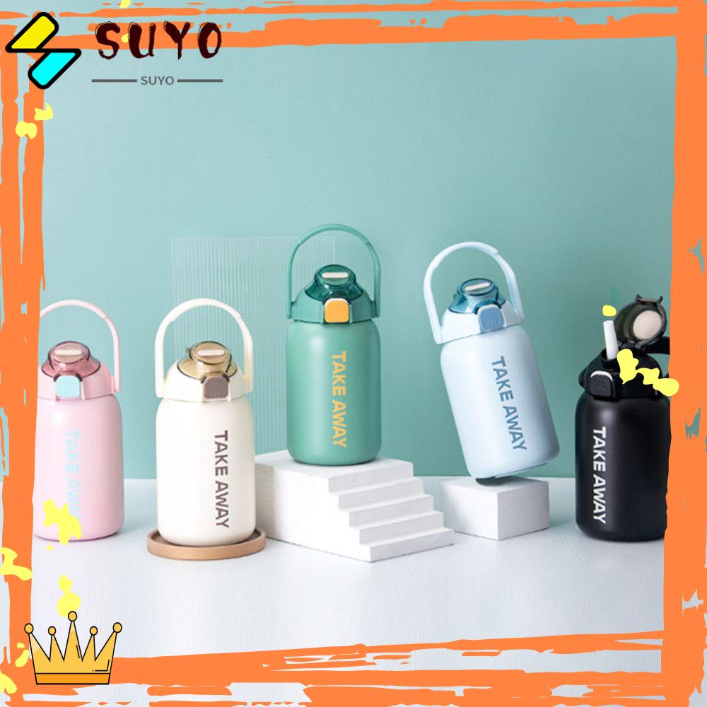 Suyo Botol Termos Vakum Kapasitas Besar 850ML Bahan Stainless Steel Dengan Sedotan Untuk Travel