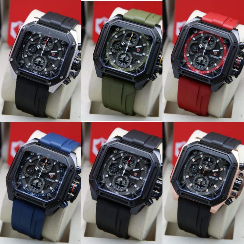 Expedition E 6812 / E6812 Rubber Jam Tangan Pria Original