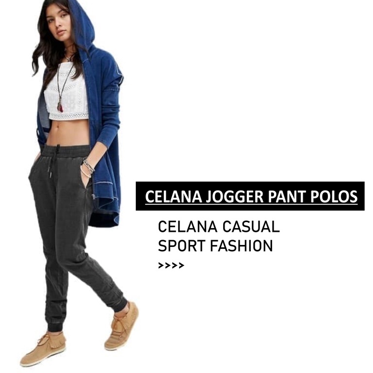 Celana Polos Jogger Panjang Training Celana Olahraga Santai Pria Wanita Dewasa Size M-L-XL-XXL
