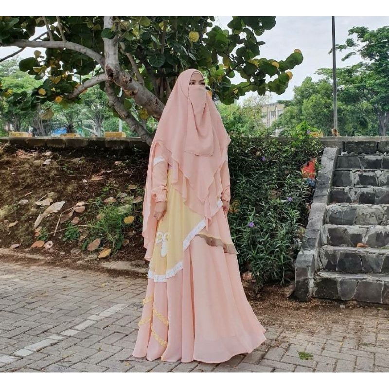 Gamis Syari Jasmine Blush by Azighah
