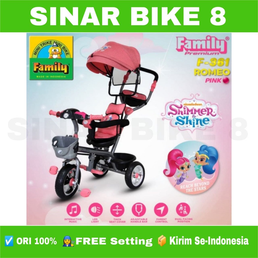 Sepeda Tricycle Anak Roda Tiga 3 FAMILY ROMEO F-361  Kursi Putar