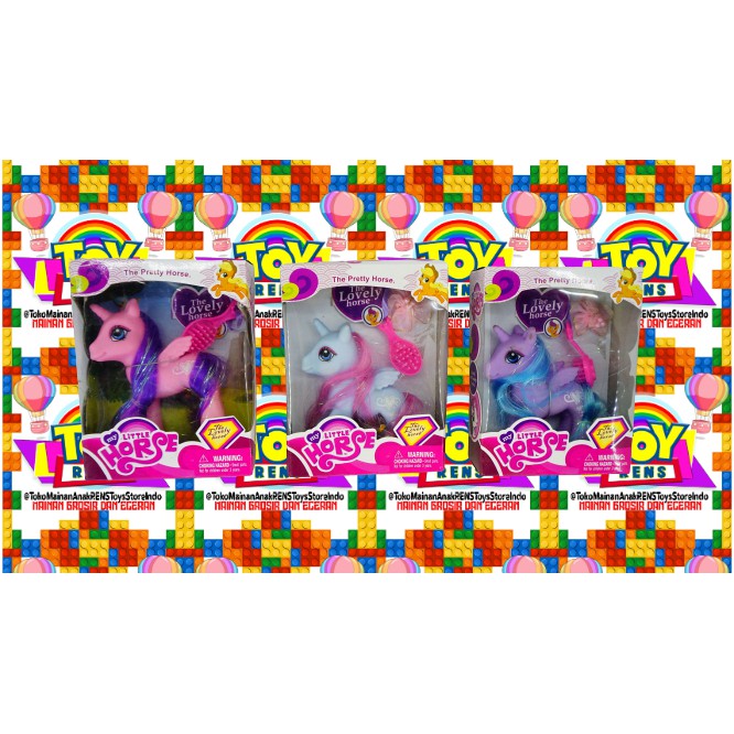 MAINAN ANAK PEREMPUAN CEWEK MY LITTLE PONNY RAMBUT KUDA PONY FREE SISIR MAIN IMPORT BAHAN KARET KADO