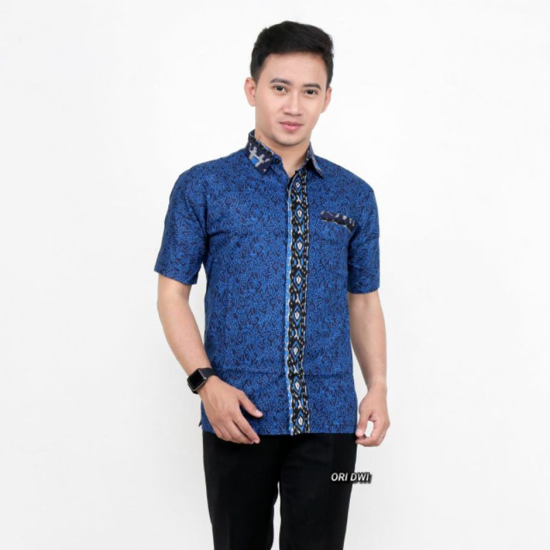 tey-17 Batik Pria ASJ SA HRB026 Kenongo Kemeja Tosca Pendek-08