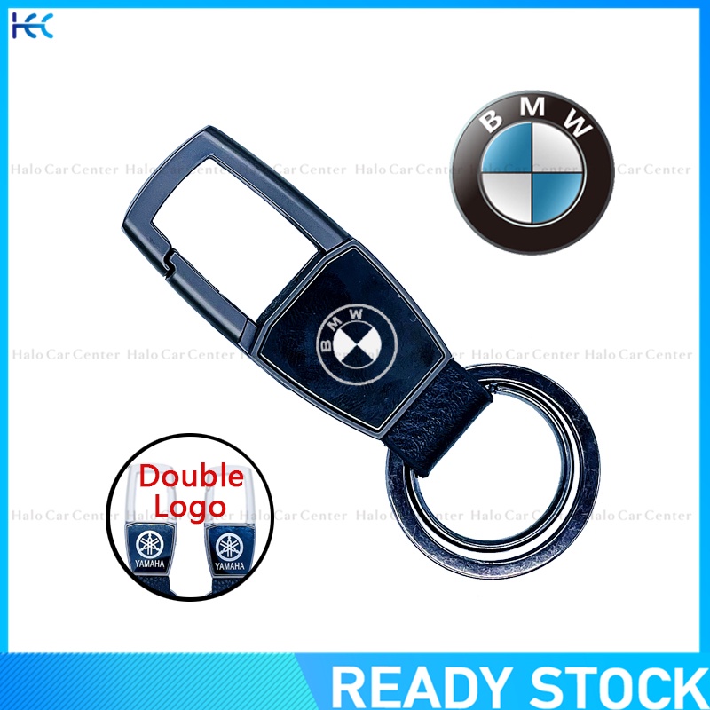 【Double Side Print】Creative Alloy Meta keychain with logo for BMW