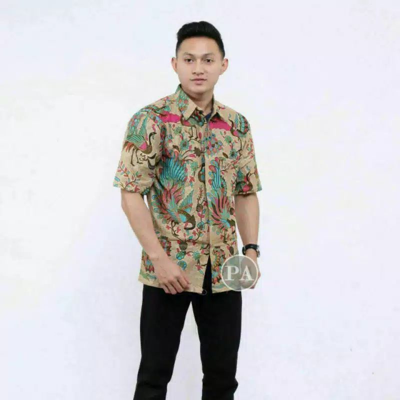 PROMO BATIK COUPLE KELUARGA SARIMBIT sania ruffle batik ori ndoro jowi motif MERAK TOSCA-KEMEJA PENDEK