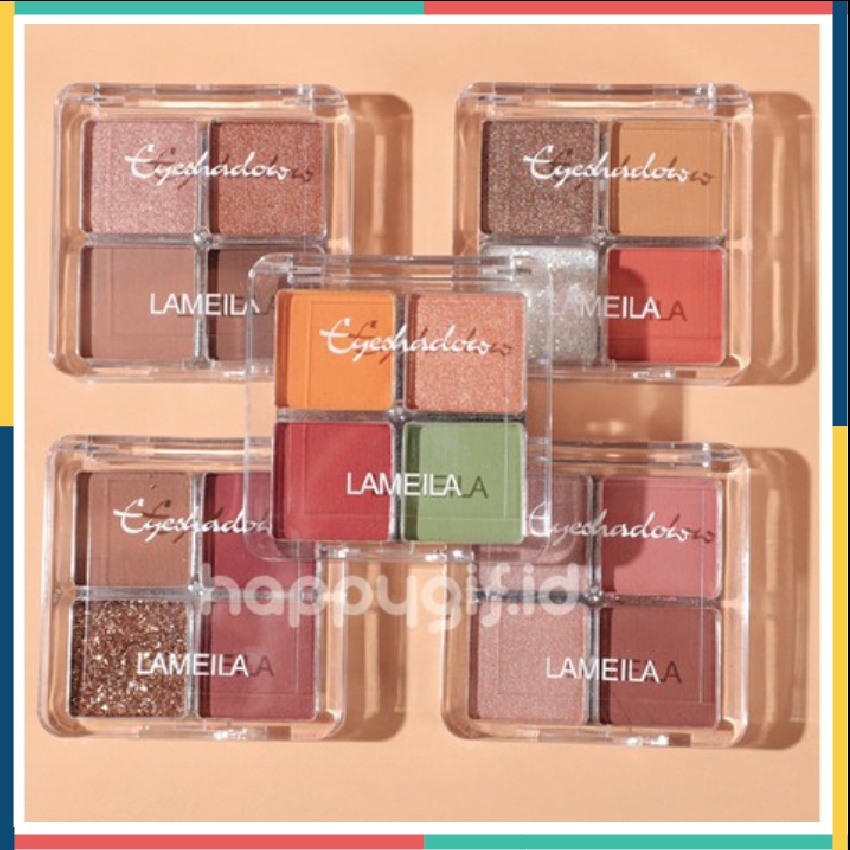 LAMEILA 4 Color Avocado Eyeshadow Makaron Disk Matte Shimmer Fruit Palette LA002 3049