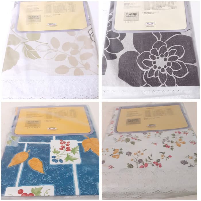 Taplak Meja Makan Plastik Motif Kursi 4 Kotak Meiwa