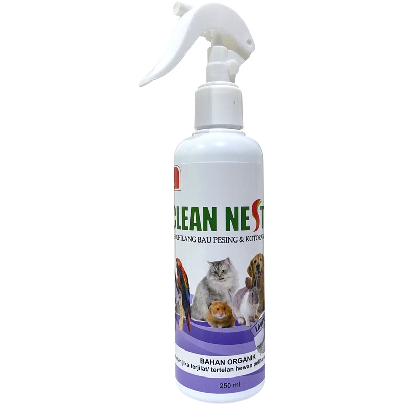 Penghilang Bau Pesing dan Kotoran Hewan Kucing Anjing Kelinci Hamster Clean Nest 250ml