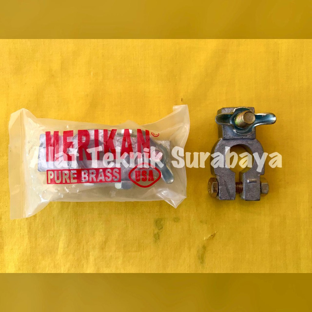 ISI 2 PCS KEPALA ACCU KUNINGAN TIMAH SET KECIL BESAR SUPER + BAUT KLEM TERMINAL AKI MOBIL