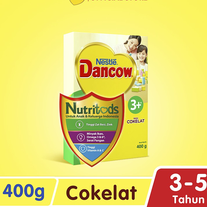 Dancow 3+ Nutritods Susu Formula Anak Usia 3-5 tahun Rasa Madu / Vanila / Coklat 400gr