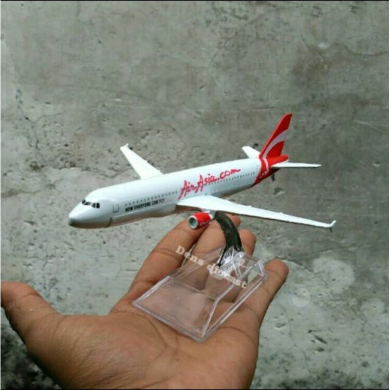 Miniatur pesawat air asia putih A320