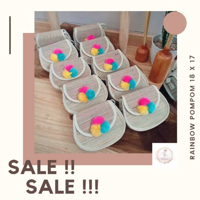 Rainbow pompom - tas selempang, slingbag, ethnic series