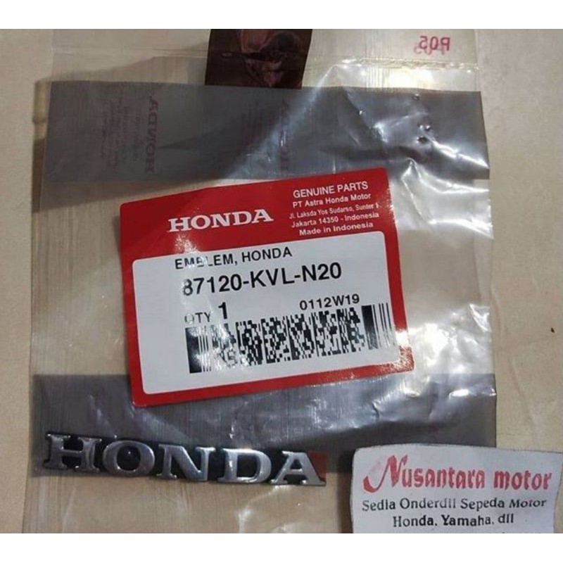 Emblem Honda Asli AHM 87120-KVL-N20 Harga satuan