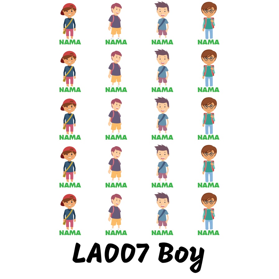 

Sticker Nama Cutting Label Waterproof Tahan Air Kid 07 (LA007)