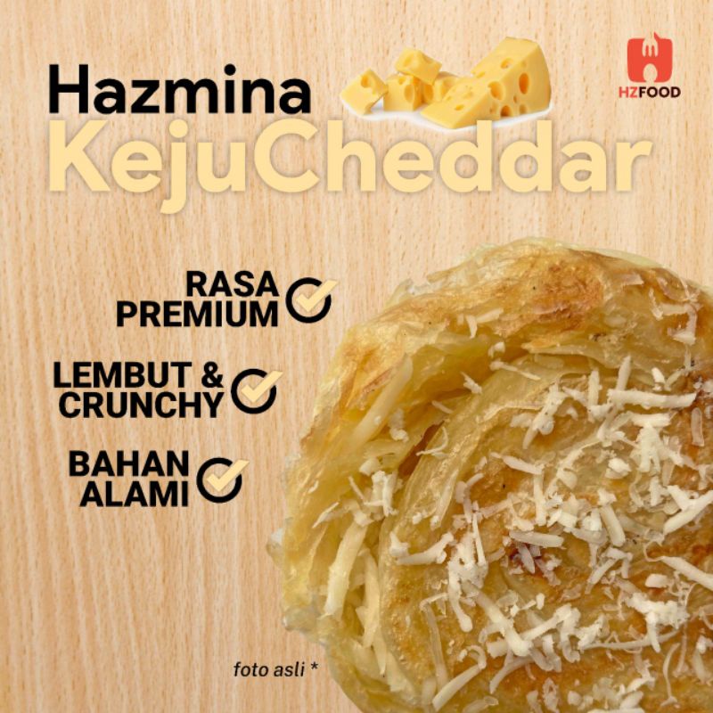 

Roti Maryam, Roti Canai, Roti Cane Keju Cheddar Hazmina Frozen food Crispy diluar Lembut didalam
