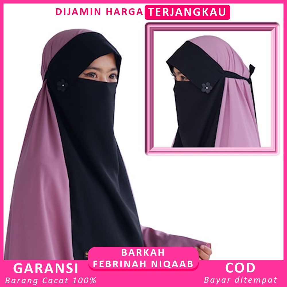 Cadar Niqab Hijab Niqob Jilbab Nikab Nikob Niqop Khimar Muslim Saudia Arab Cadar Poni Flower Cantik 