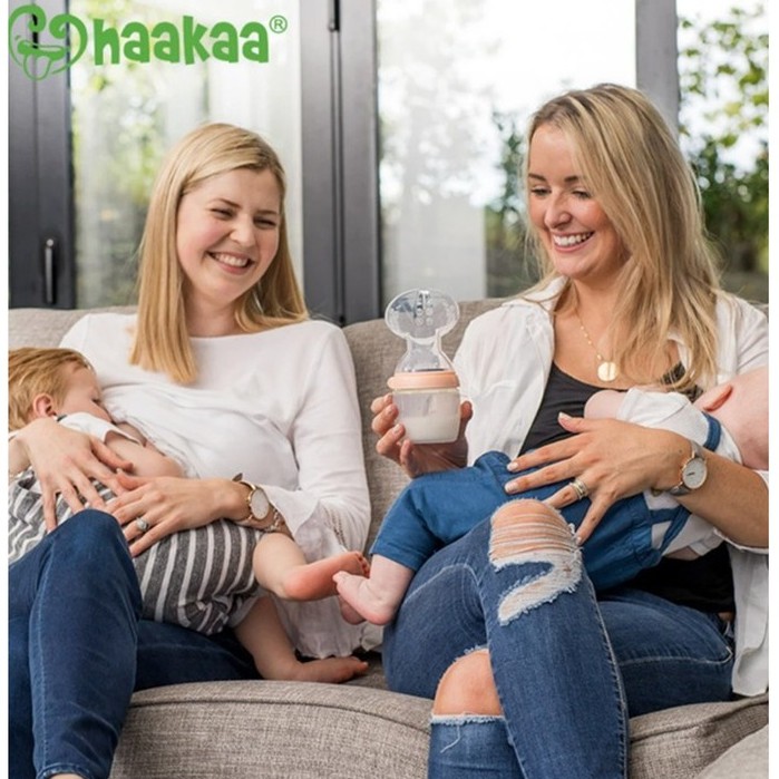 Haakaa Silicone Breast Pump &amp; Bottle Set 160ml | Pompa Asi