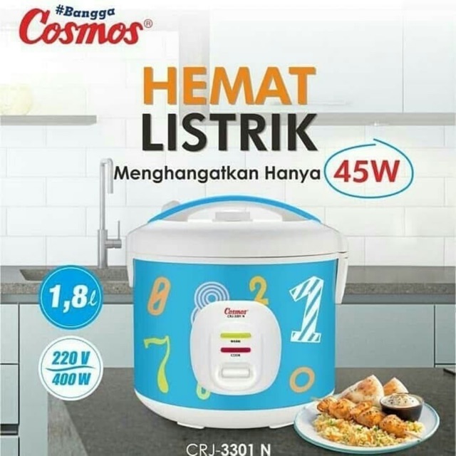 Rice Cooker Magic Com Cosmos CRJ-3301 N / CRJ-3301 NC CAKE SERIES 1.8 Liter