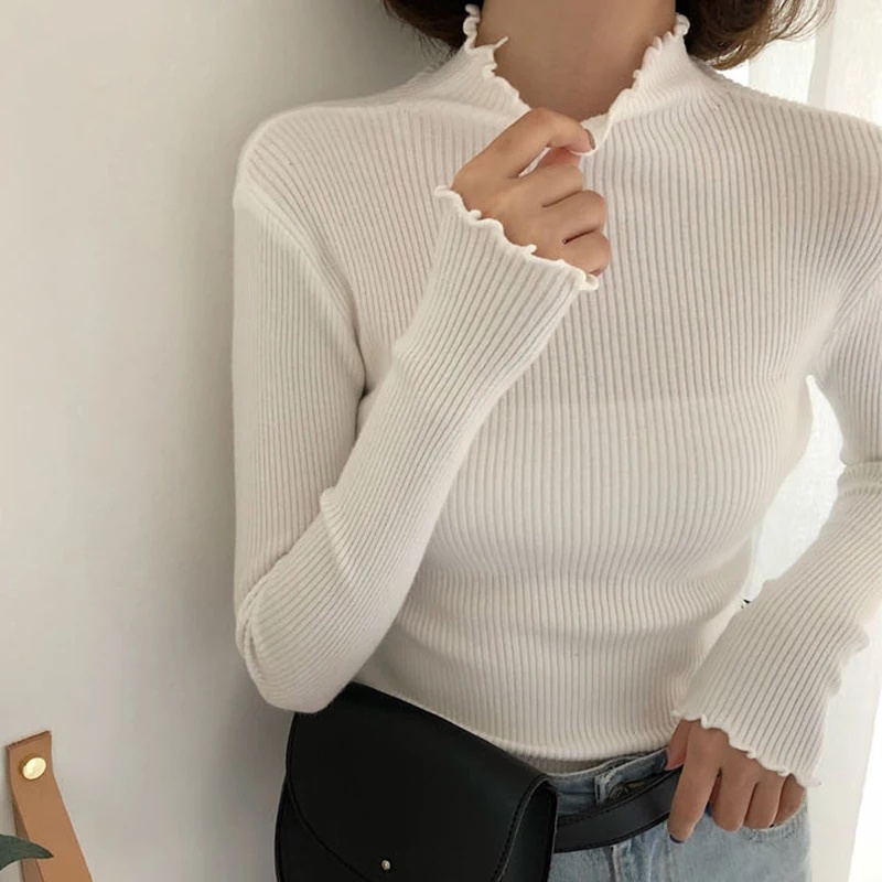 BEFAST - ZEC OOTD Longsleeve Rajut Wanita NYINA / RJT Curly Inner Knit Longsleeve / Inner Wanita Terlaris / Daleman Baju Wanita Hijab / Longsleeve Rajut Kekinian Remaja ABG / Fashion Ala Wanita Korean Style / Termurah / Inner Polos Casual