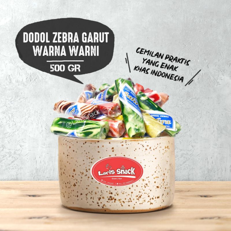 

Dodol Zebra Garut Warna Warni Pelangi Snack Kiloan 500gr