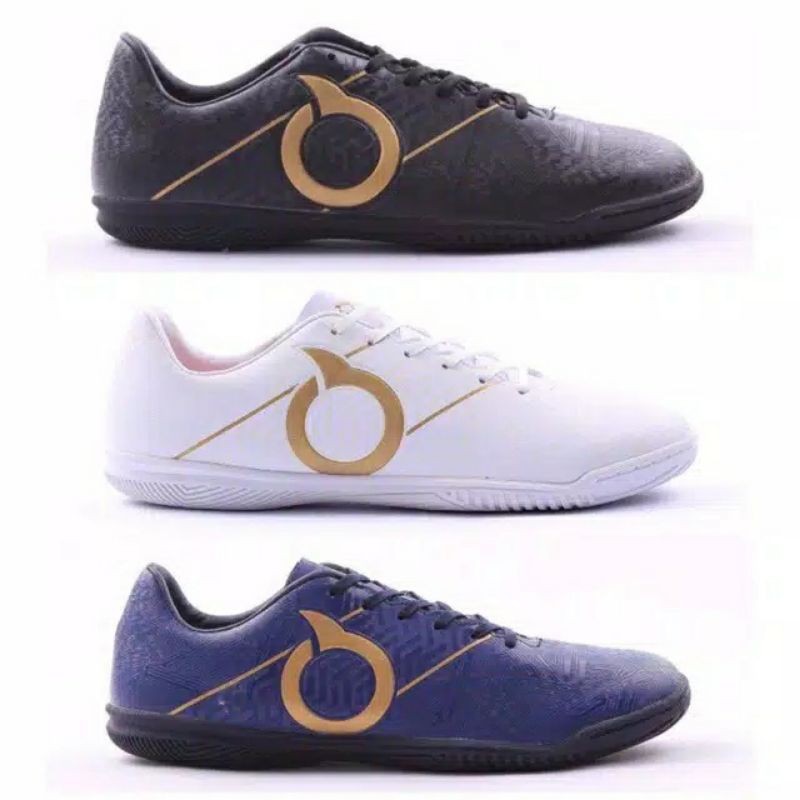 Sepatu Futsal Ortuseight Sabre IN Black Off White Deep Blue Original