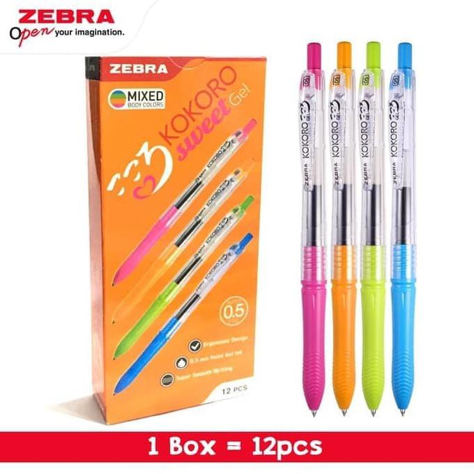 

Pulpen Gel Zebra Kokoro Sweet / Ballpoint Pen Hitam Sekolah / Kantor OBRAL