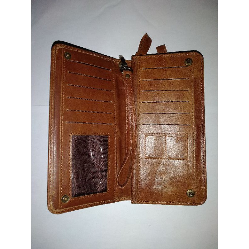 Dompet kulit panjang resleting pria wanita
