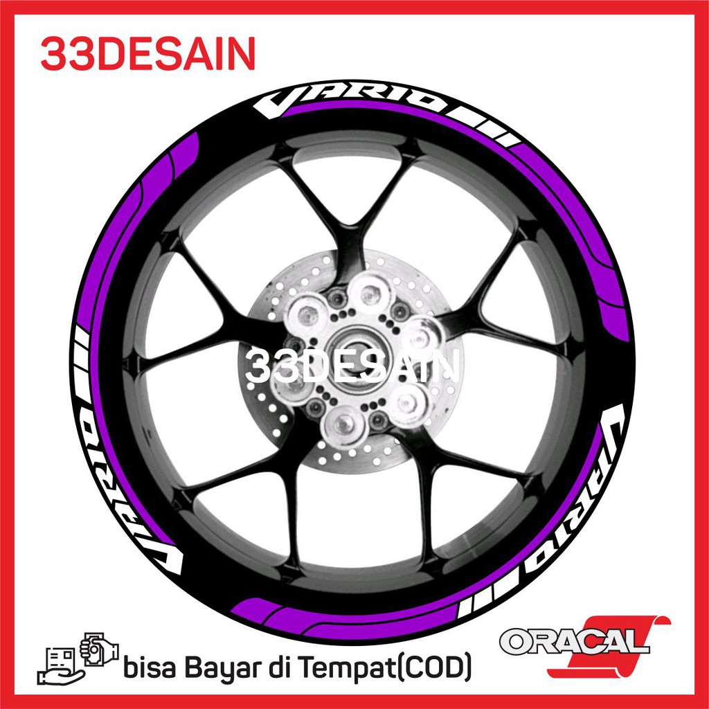 Aksesoris Motor Stiker Cutting 2 Velg Honda Vario 33Desain