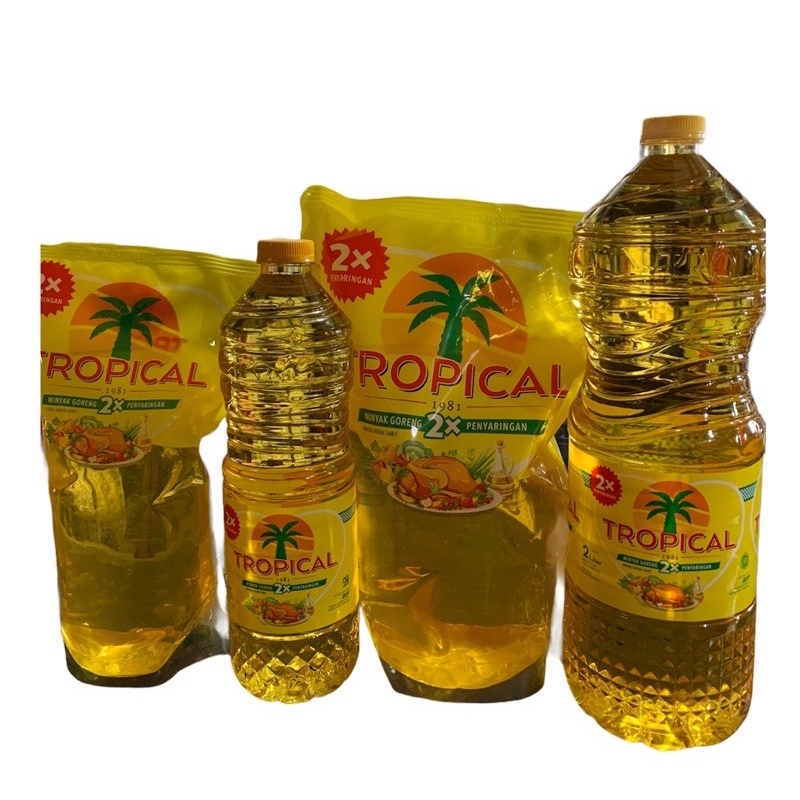 

Minyak Goreng Tropical Botol 2 & 1 Liter dan Pouch 1 liter Murah