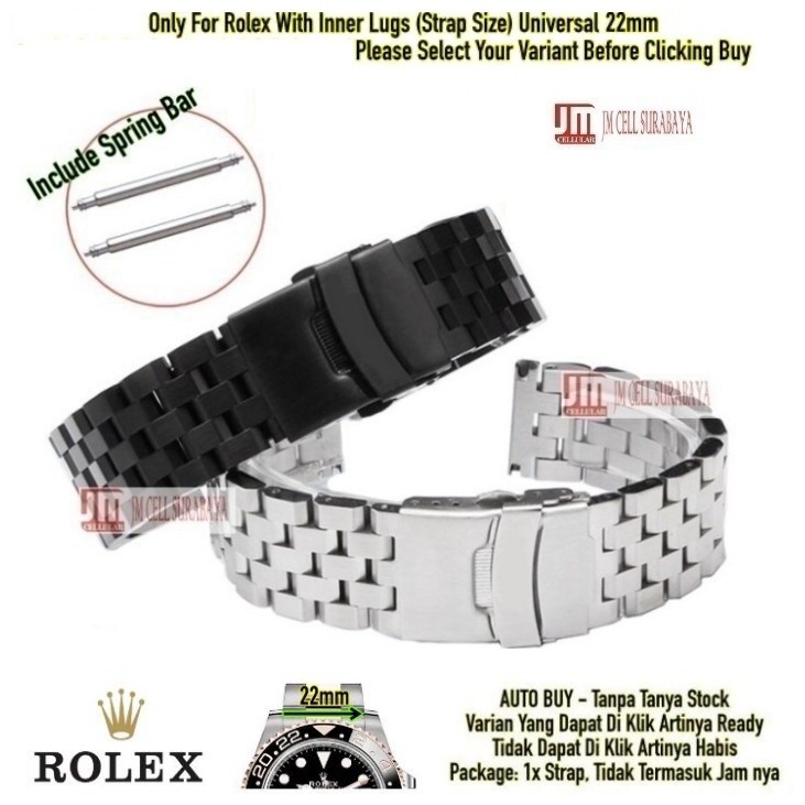 Super II Tali Jam Watch Strap TAG Heuer / Luminox / Rolex 22mm Universal - Metal Stainless Steel