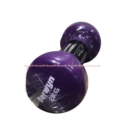 Berwyn Dumbbell Neoprene 2kg Peralatan Olahraga Barbel Ungu 2 kg Dumbel Berwin Black Barbell Warna Ungu Latihan Beban