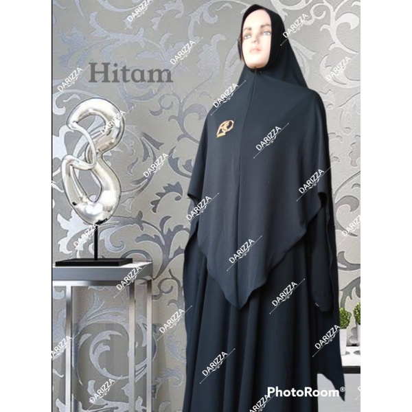 Khimar Anatari Ori FO hijab Jersey Syari-Hitam