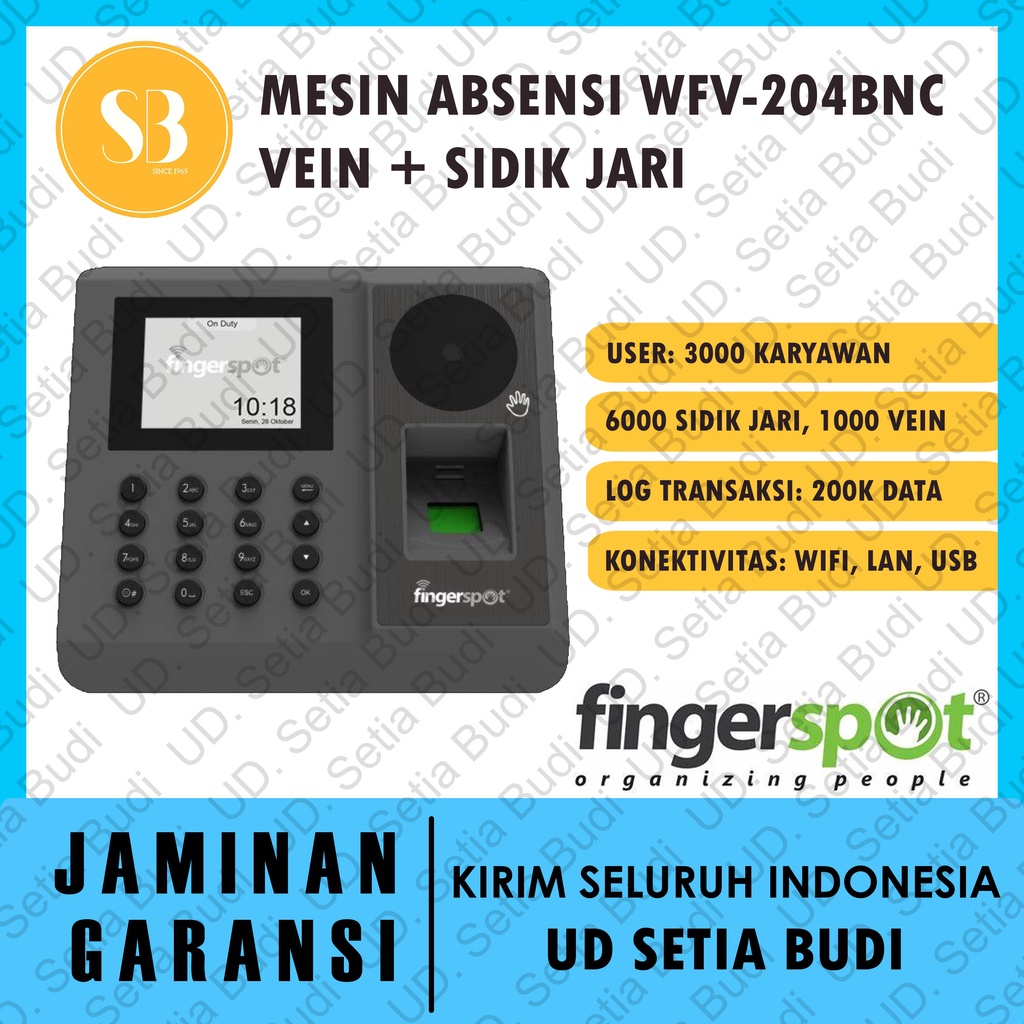 Mesin Absensi Fingerspot Revo WFV-204BNC 204 BNC Sidik Jari + Vein