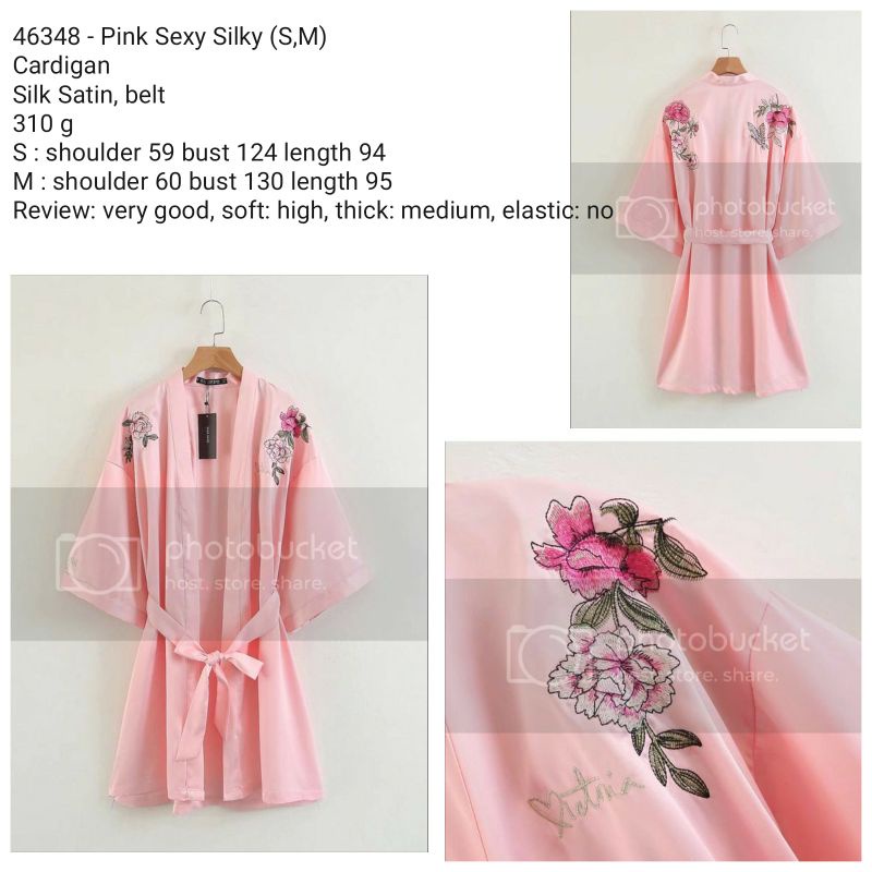 Outer jumbo pink silky bordir bunga belt