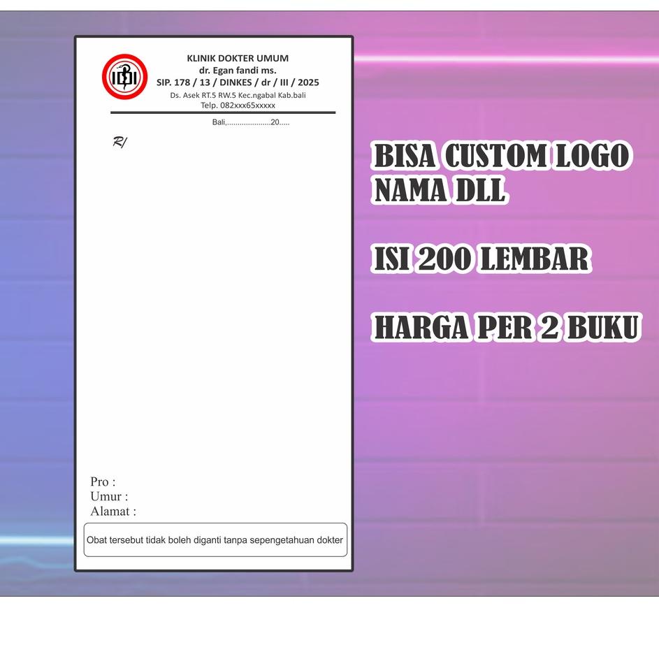 

<HaP ❤> BLANGKO NOTA RESEP - RESEP ISI 200 LEMBAR/ 2 BUKU Stok Ready