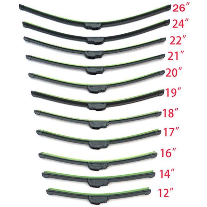 Boneless Soft Pengganti Wiper Blade Kipas Kaca Mobil Frameless U Shape Hook Banyak Ukuran