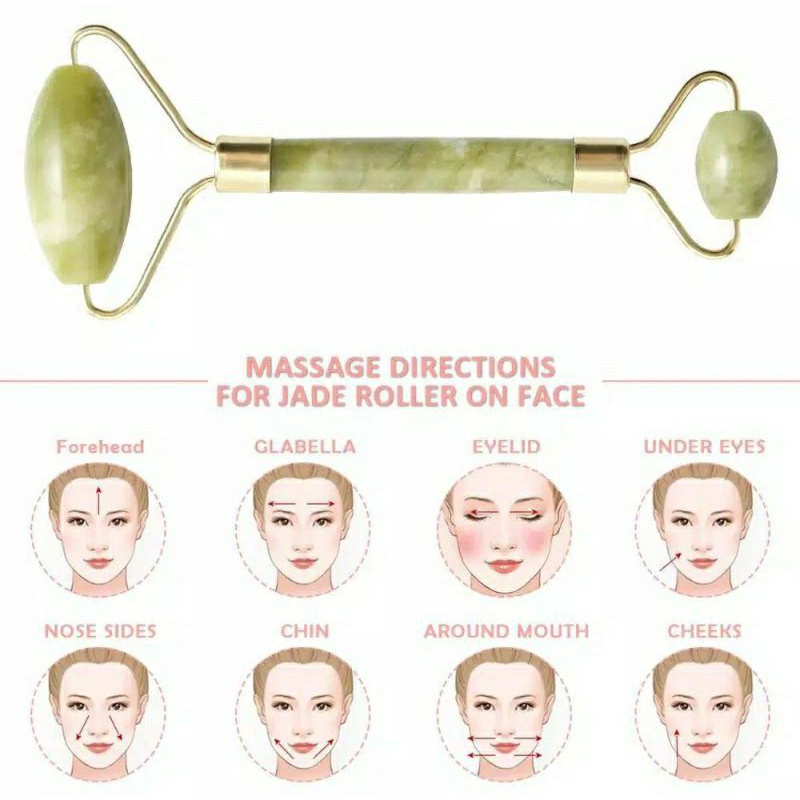 Jade Roller alat pemijat wajah facial massage