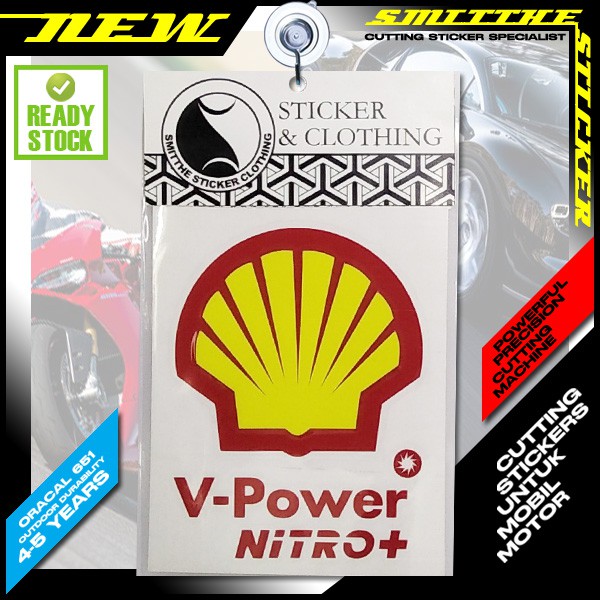 Stiker Shell V Power Nitro Logo Cutting Sticker untuk aksesoris Mobil Motor