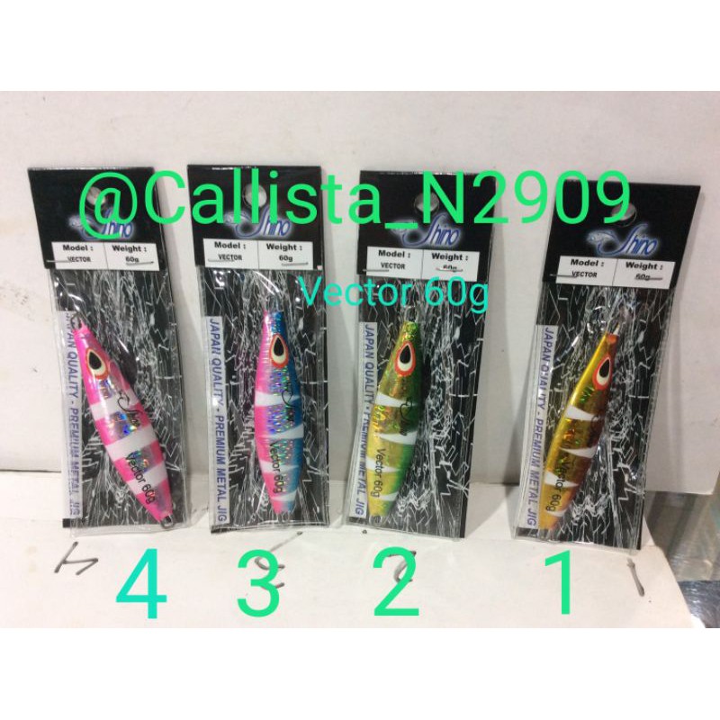 UMPAN METAL JIG MAGNUM/ SMJ 302/BULLET/AXIS/PITCH/VECTOR SHINO 60GR