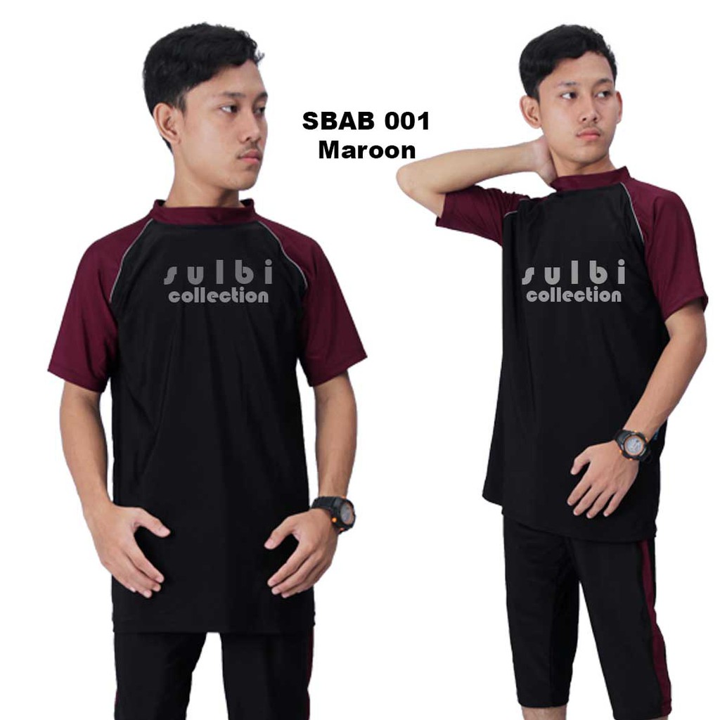 Baju Renang Pria Premium Setelan Atasan Celana Cowo SBAB SULBI