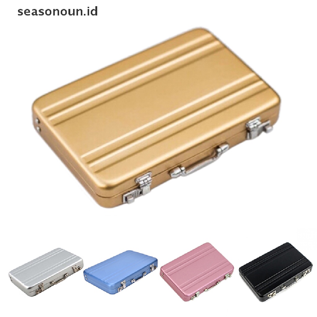 (seasonoun) Case Holder Kartu Nama / Bank Bentuk Koper MINI Lucu Dengan Password