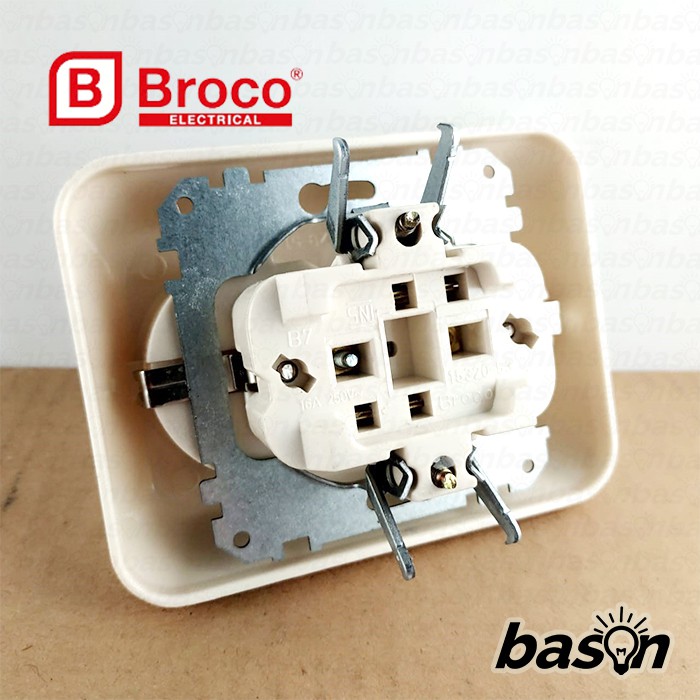 BROCO Gracio 15320 Double Socket Outlet 16A 250V Cream | Stop Kontak