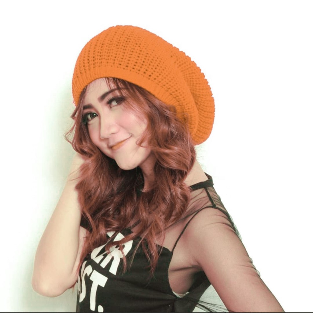 Kupluk Rajut Besar Topi Kupluk Pria Wanita Knitted Outdoor Unisex