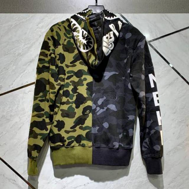 black and green bape hoodie